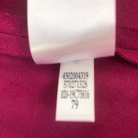 Chico’s Women’s Size 0 (S) Magenta Soft Faux-Suede Open Front Long Sleeve Jacket - Picture 13 of 14